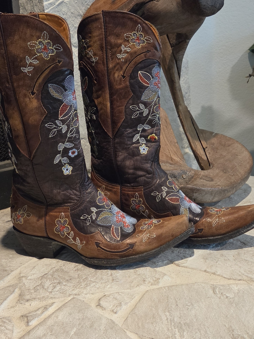 Old Gringo Brown Embroidered Floral Western Boots